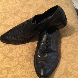 Marc Fisher, Black Leather, Women’s, Wing Tip, Tie Oxford